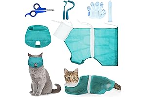 Patelai 5Pcs Cat Bathing Bag Set - Large Size