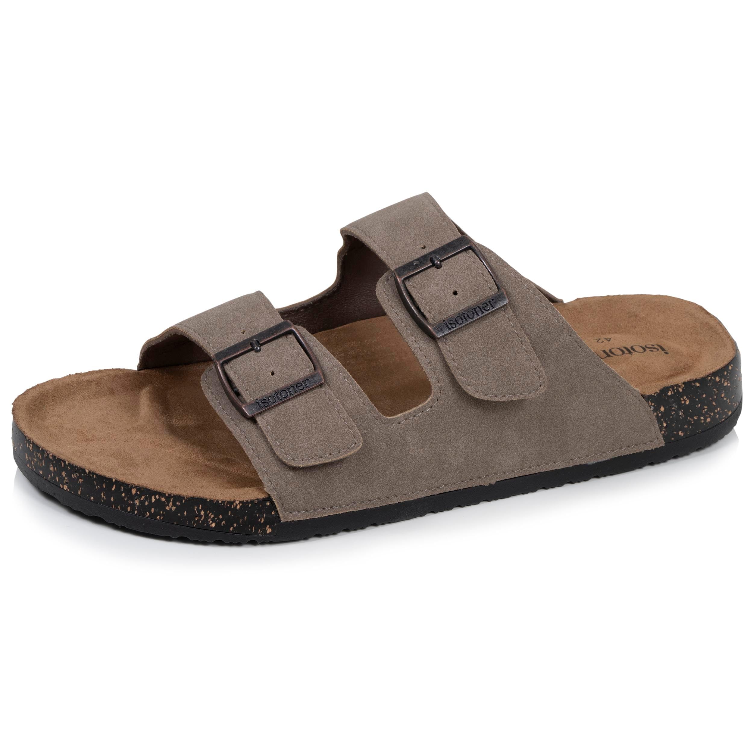 Isotoner Sandales homme à doubles bride, semelle intérieur patch talon ultra confortables,