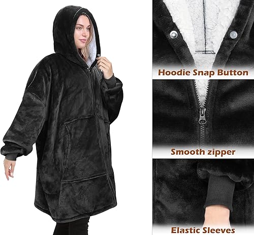 Miniatura 3 de Catalonia Sudadera con capucha y cremallera, chaqueta Sherpa de gran tamaño, regalo para ella