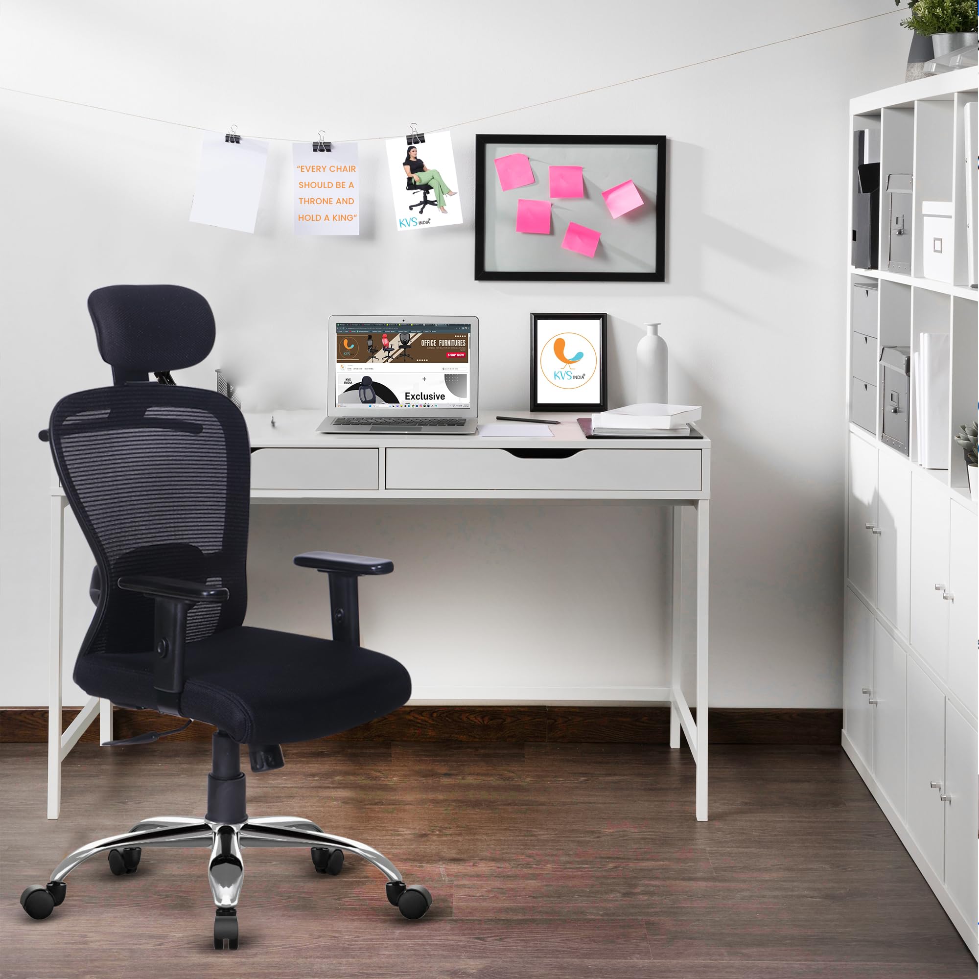 Suprema Butterfly HB Medium-Back Mesh Office/Study Chair[Black]