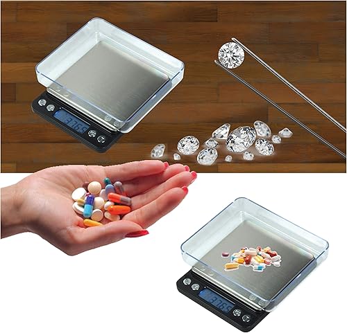 Miniatura 8 de Horizon ACCT-500 - Báscula digital de bolsillo de alta precisión de 17.64 oz por 0.00 oz con bandejas