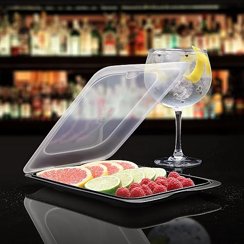 Miniatura 4 de Juego de 3 piezas de embutidos y carnes frescas, sin BPA, reutilizables, apilables, lavavajillas y MWO, medidas 6.7 in x 1.3 in x 9.9 in