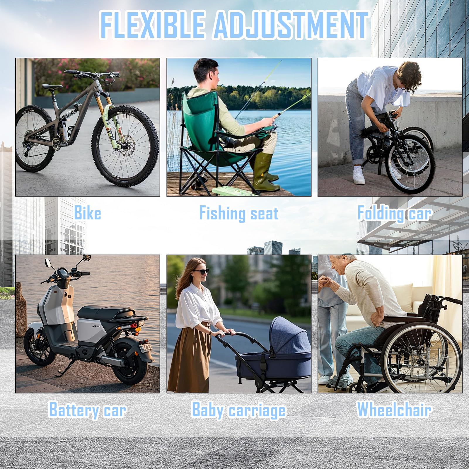 Porte-Parapluie Poussette, Réglable Support de Parapluie de Vélo, Facile à Installer Pince Universelle Réglable à 360 Degrés pour Chariot de Golf, Fauteuil Roulant, Fauteuil Roulant, Chaise de Plage