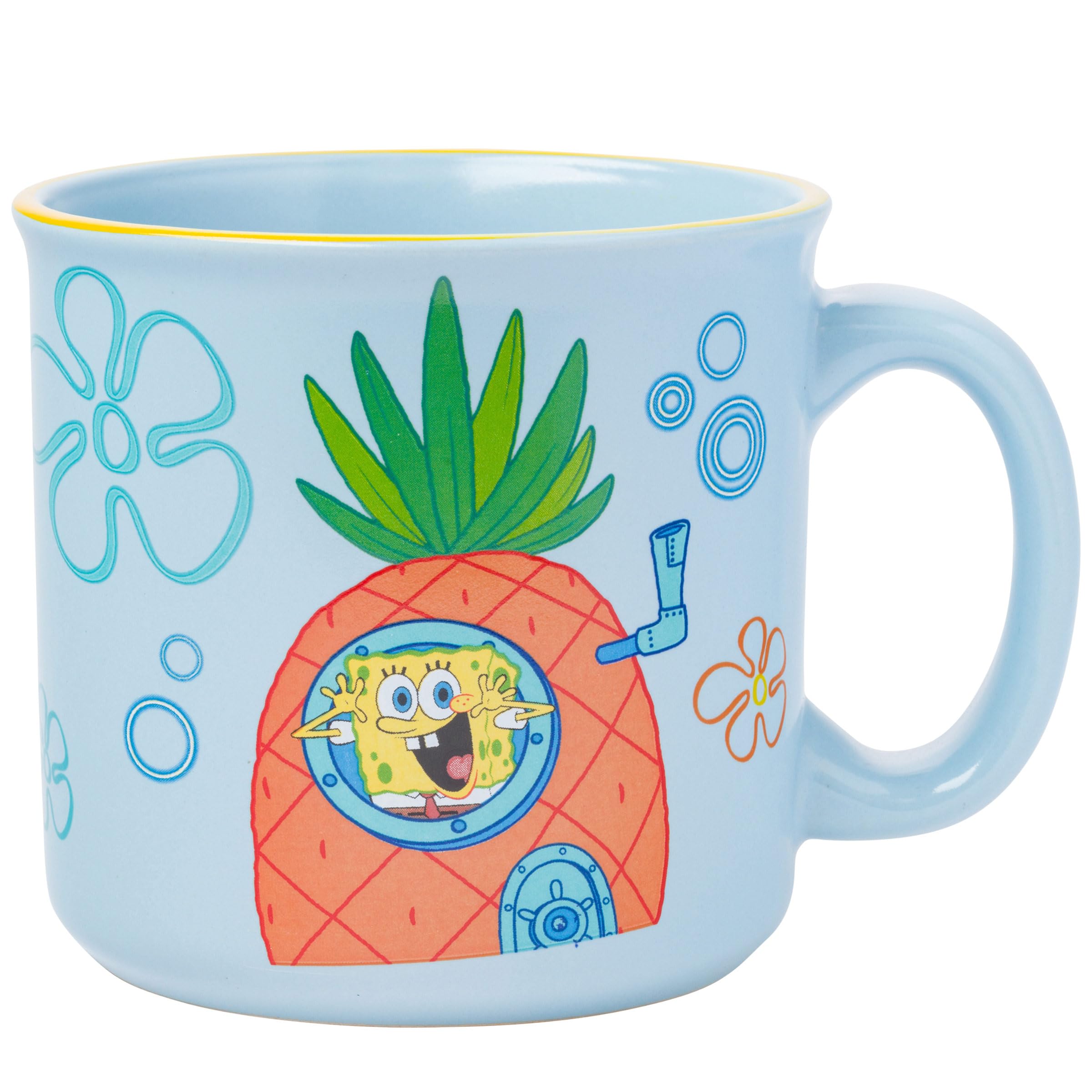 Silver Buffalo Spongebob Squarepants Who Lives in a Pineapple Under the Sea Ceramic Camper Mug, 20 Ounces
