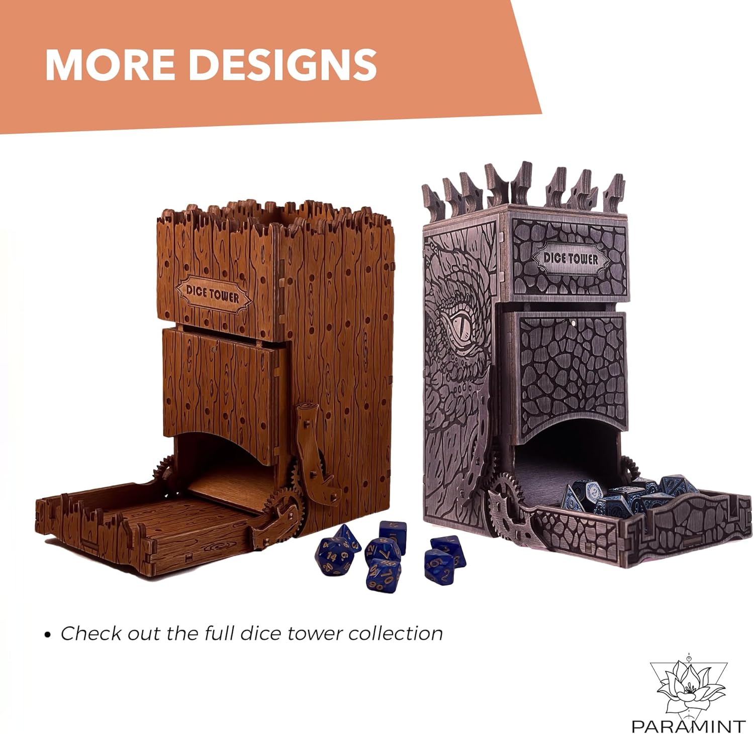 Steampunk Dice Tower DND Dice Roller - Premium Tower Roller - Portable Dice Tower for Tabletop Games - Durable Dice Roll Accessory - Ideal for DND and Board Games