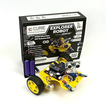 Curie Robotics All in One Explorer Robotics DIY Acrylic Bluetooth Kit, Learn Coding, Live Online 3 Days Workshop, Program Multiple Modes, STEM, Educational Science Kit, Age 12+