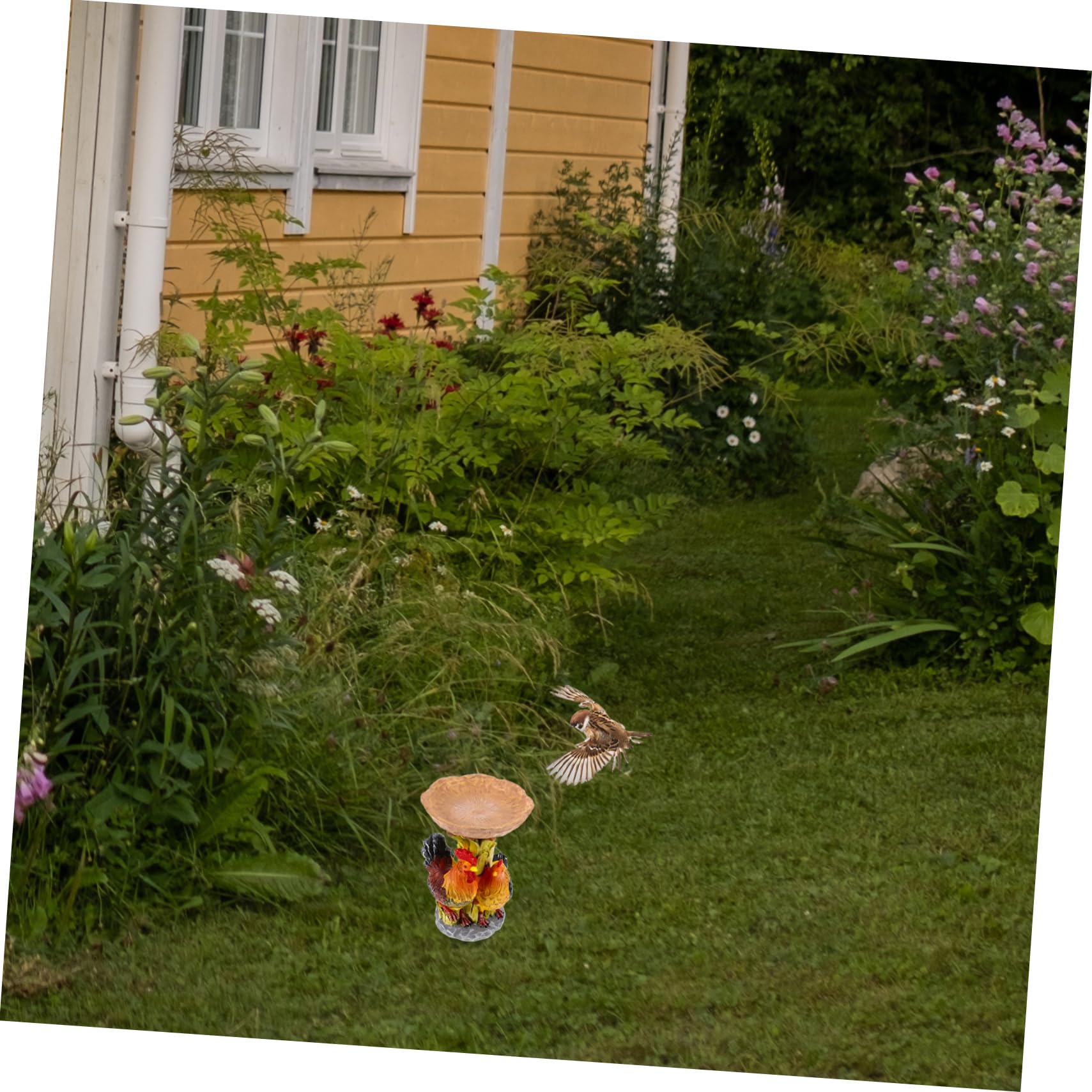 SOIMISS Mangiatoia per Uccelli da Esterno in Resina Mangiatoia per Uccelli da Giardino Resistente alla Rottura Decorazione da Giardino per Esterni