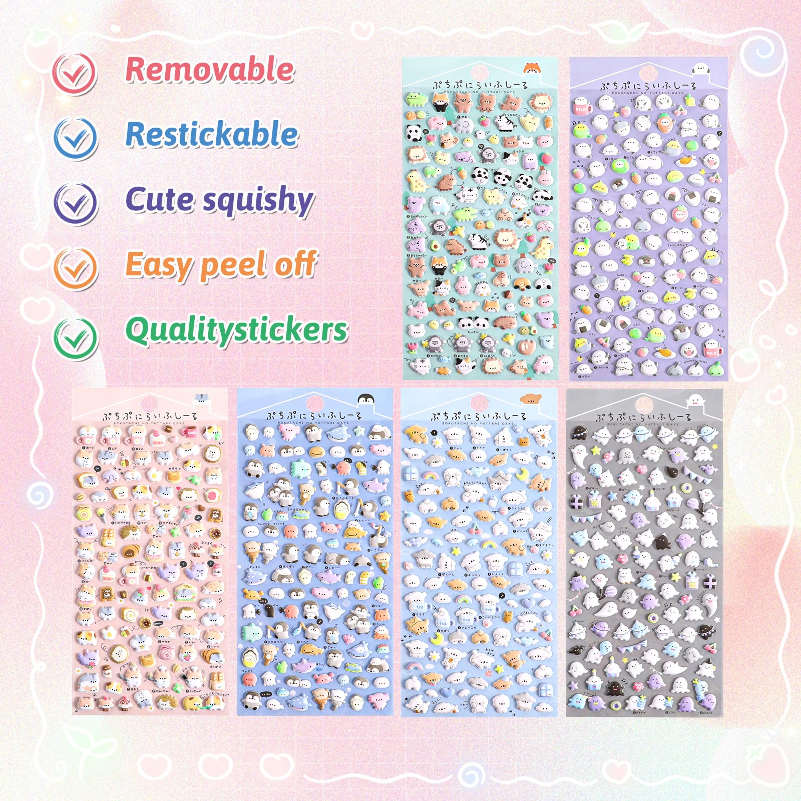 Cute Puffy Stickers for Kids 600+ - Image 3