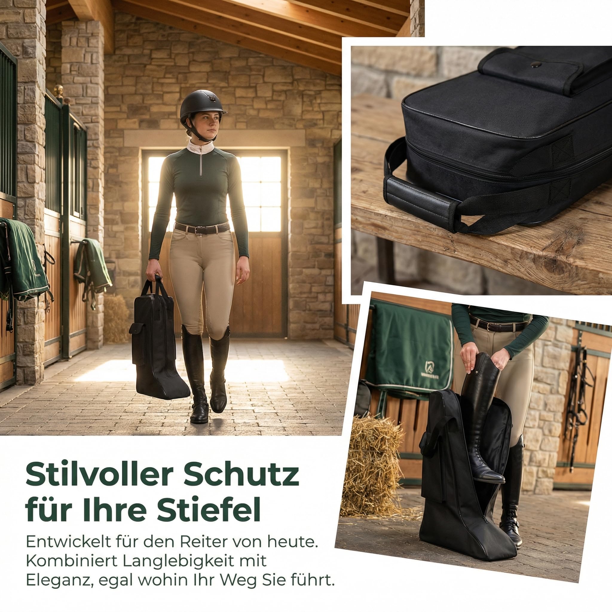 Hohe Stiefeltasche Aus Oxford Gewebe, Stiefeltasche Reitstiefel, Reitstiefeltasche, Multifunktionale Seitentasche, Abnehmbarem Aufbewahrungstasche Für Reitstiefe
