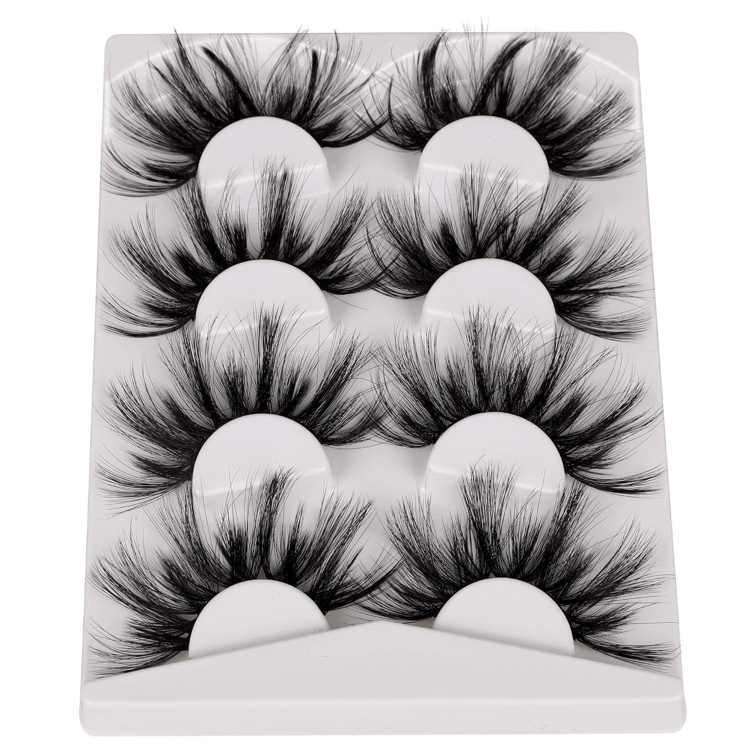25MM Lashes Mink Fluffy Wispy False Eyelashes Pack 3D Dramatic Long Volume Eyelashes 4 Pairs