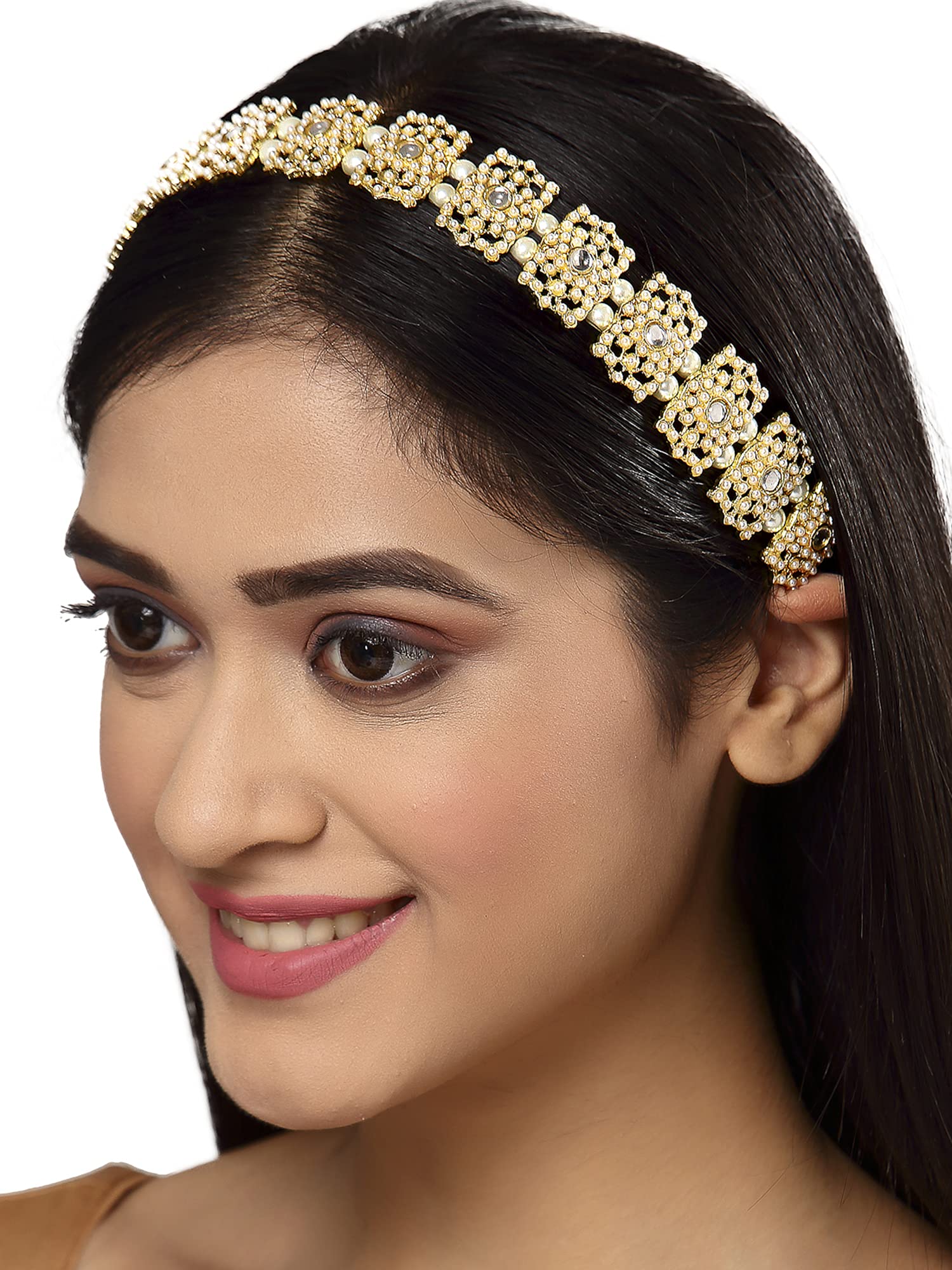 Karatcart Pearl Ball and Kundan Studded Handcrafted Metal Hairband for Women, Pack of 1 - Gold (B09HNX2FLQ) Amazon Price History, Amazon Price Tracker