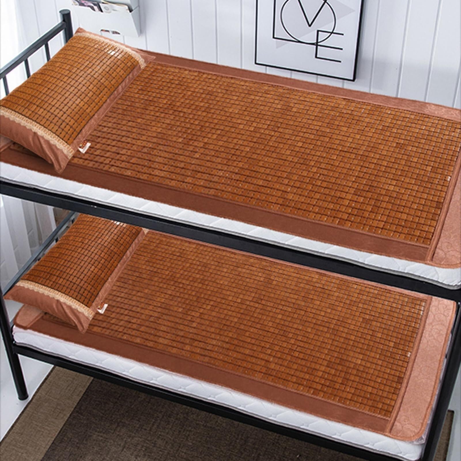 Estivo di raffreddamento treccia protezione Full Size Bamboo Tress Pad per studente letto traspirante e pieghevole copertura di raffreddamento 180 x 200 cm (70,9 x 78,7 in)