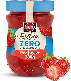 Schwartau Extra Zero Erdbeere, Fruchtaufstrich ohne Zuckerzusatz, 15 kcal pro 25g, 280g