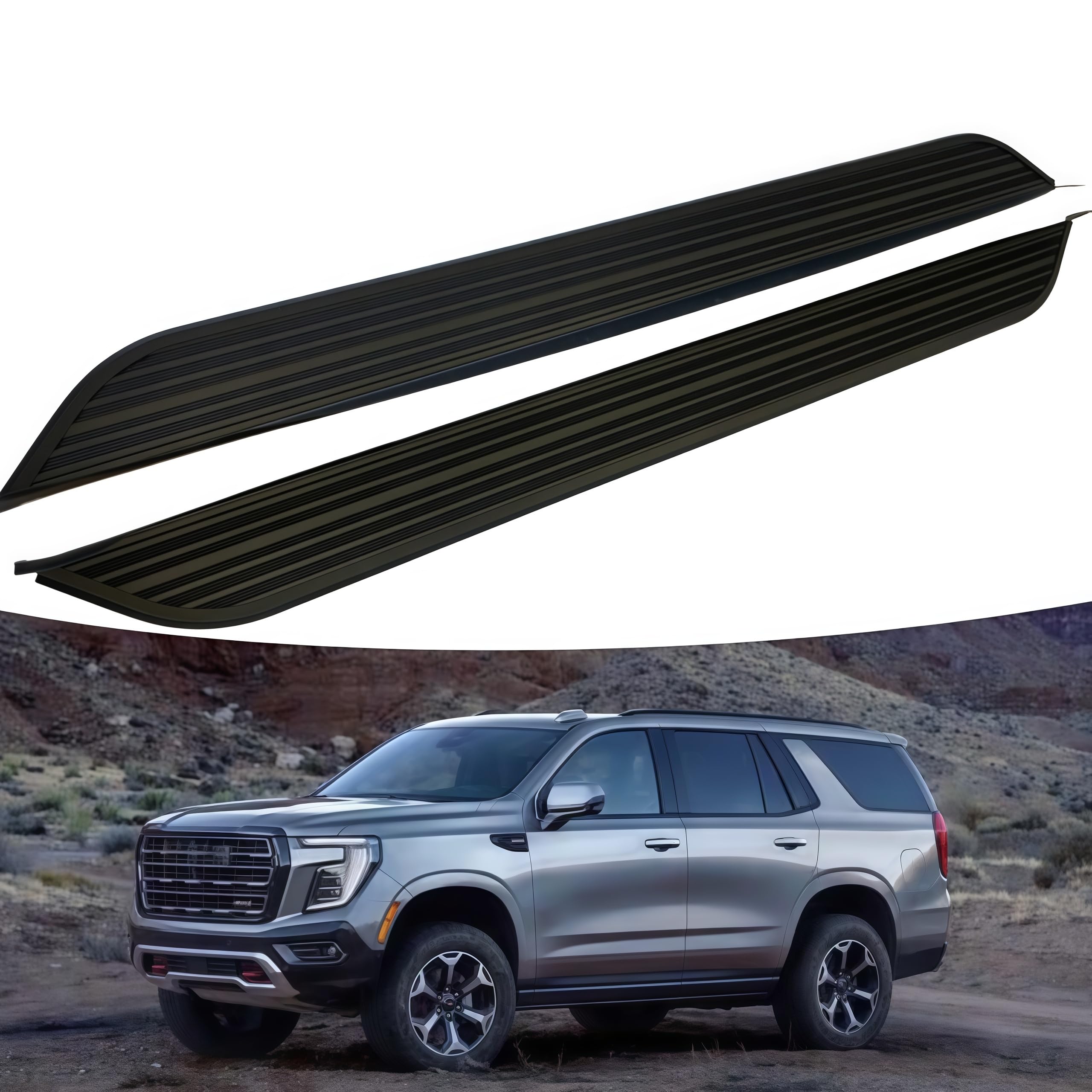 2PCS Running Boards fits for GMC Yukon 2021-2026 Side Steps Nerf Bars Rail Accessories Pedal Protector Aluminum with Brackets