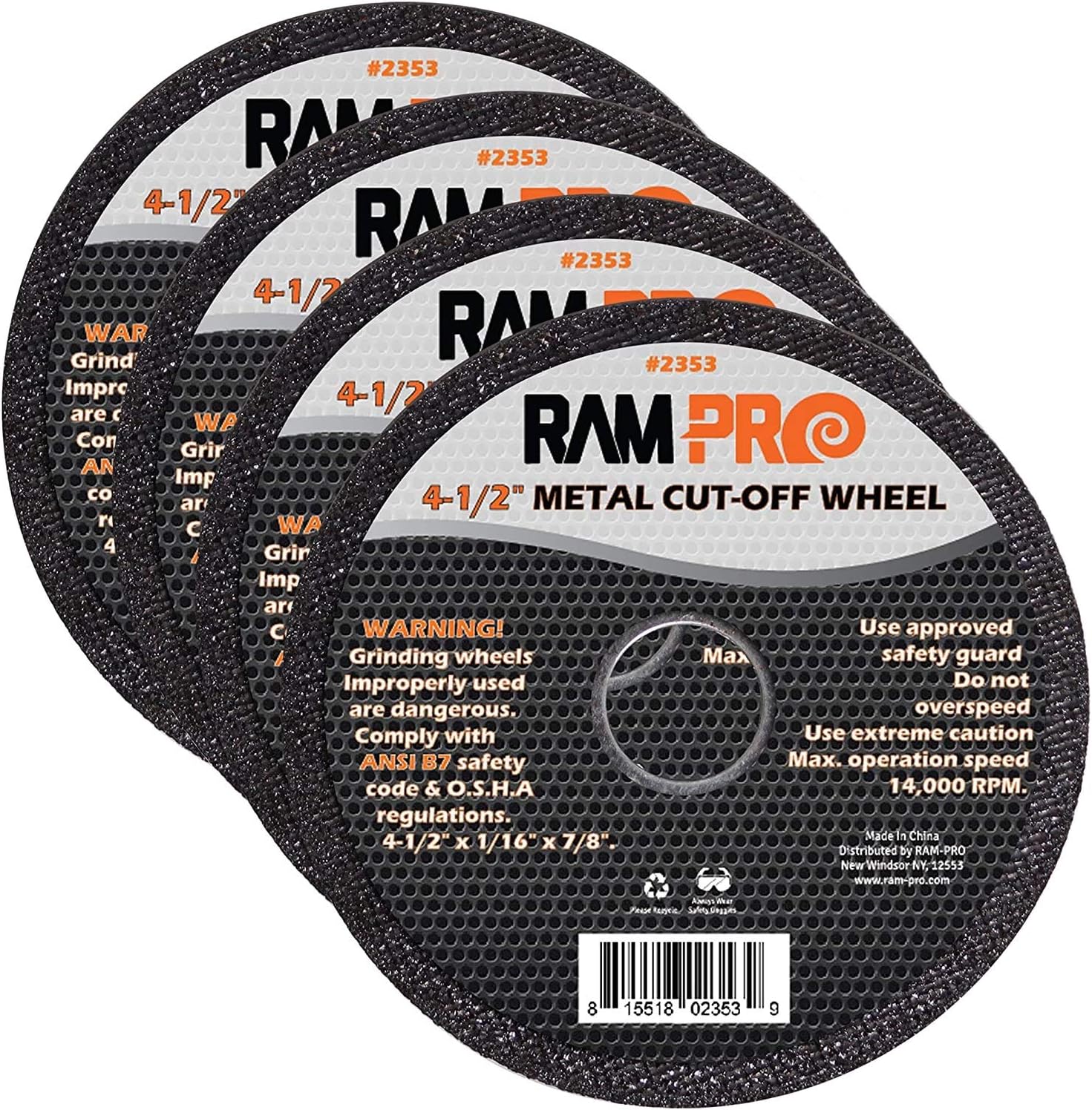 RamPro 41/2 Inch Metal CutOff Wheel Blades Abrasive