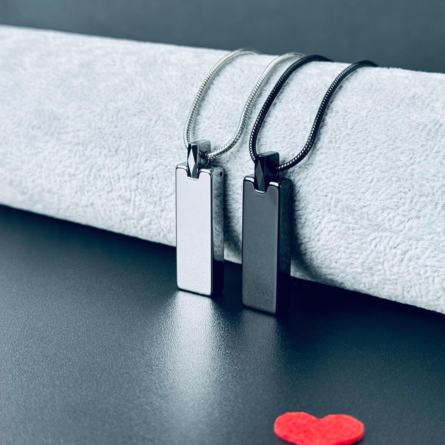 Tungsten Steel Bar Pendant Necklace for Men Simple Geometric Tungsten Carbide Pendant with 24 Inch Snake Chain - Image 5