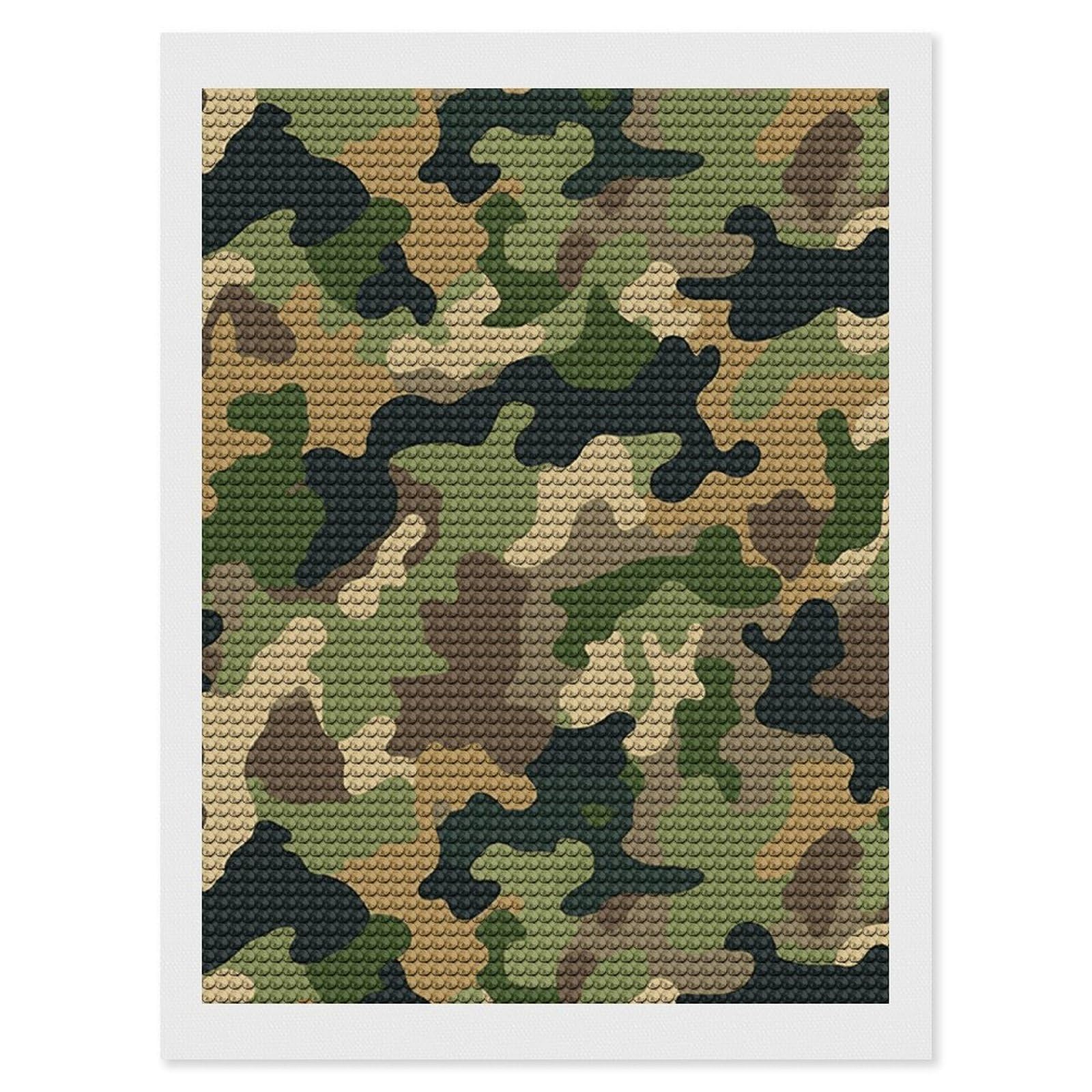 DWVTSLH Solid Color Camouflage Diamond Painting Kits for Adults, Personalized Diamond Photo Art Full Drill, DIY 5D Diamond Art Painting Kits for Beginners, Home Wall Decor 12"x16"