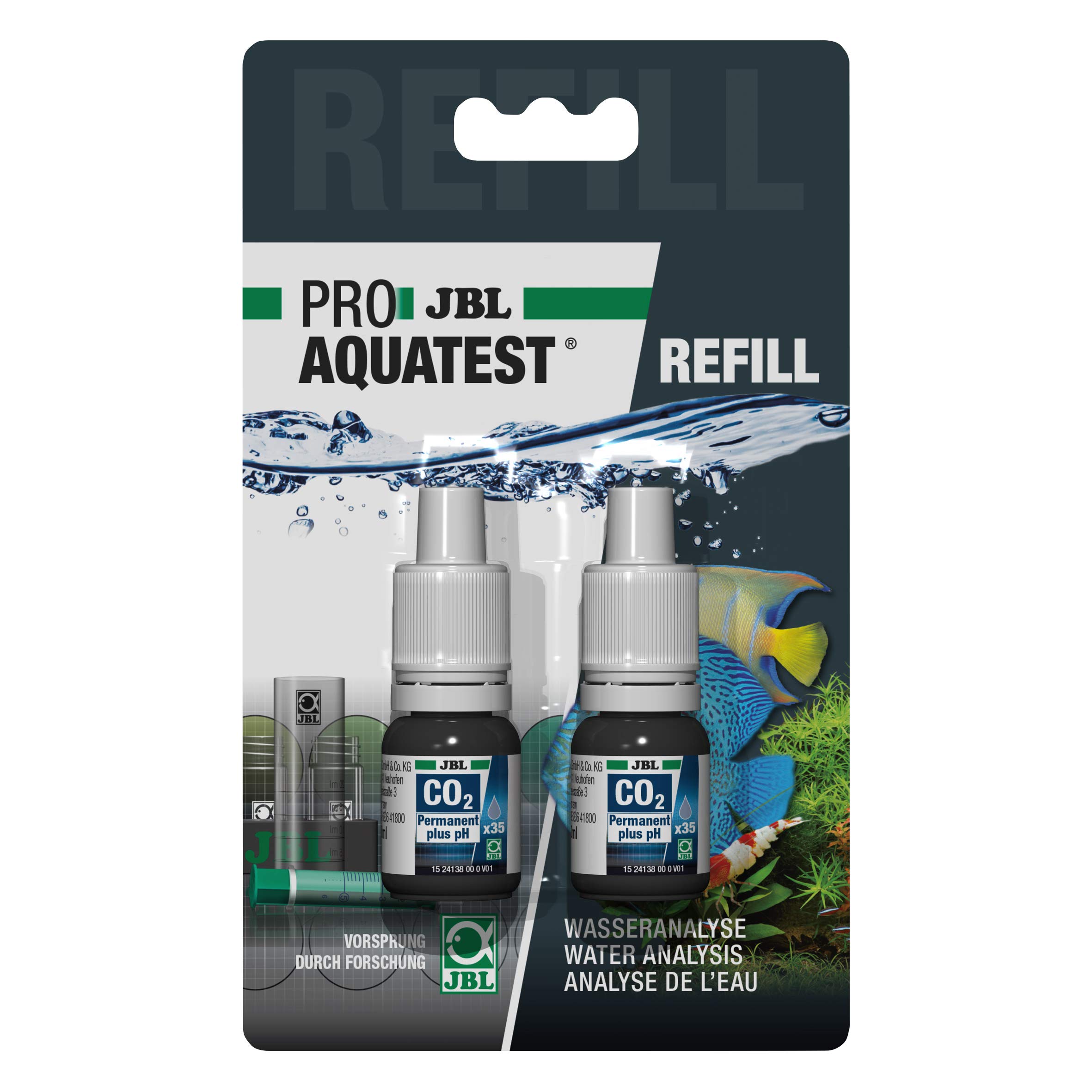 JBL Proaquatest Co2-Ph Permanent Recharge Teste de Qualité d'Eau pour Aquariophilie lot 2 x 10ml