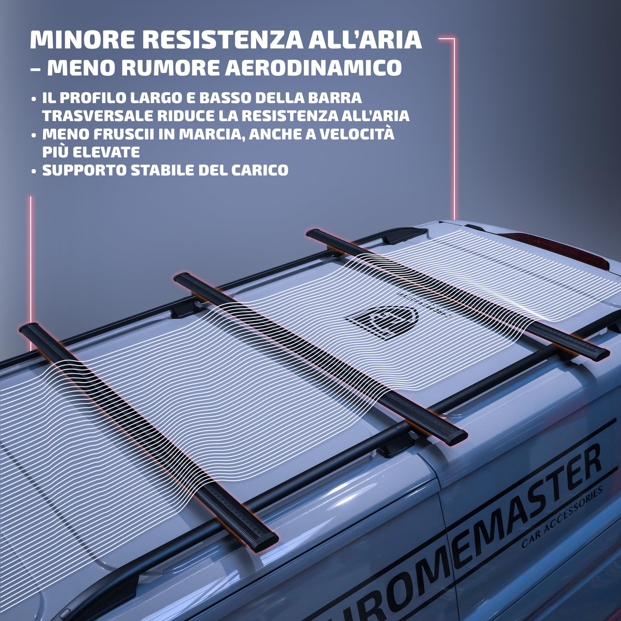 CHROMEMASTER | Barre Longitudinali Tetto e Barre Portatutto Compatibili con Dacia Logan MCV Station Wagon 2007-2013 | Kit Dedicato per il Trasporto di Carico, Attrezzature, Box e Piattaforma da Tetto