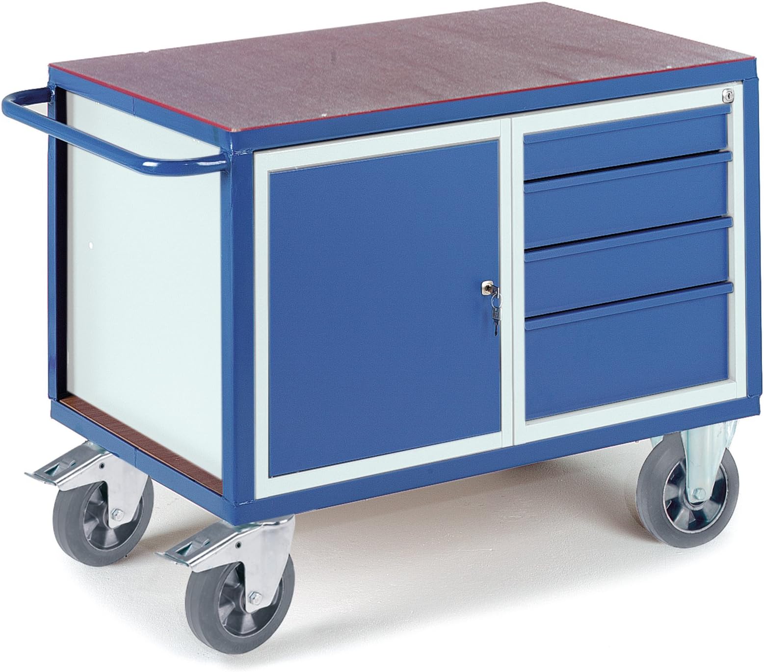 Wheeled Heavy Duty Steel Workbench Cabinet with Drawer, 4307/S