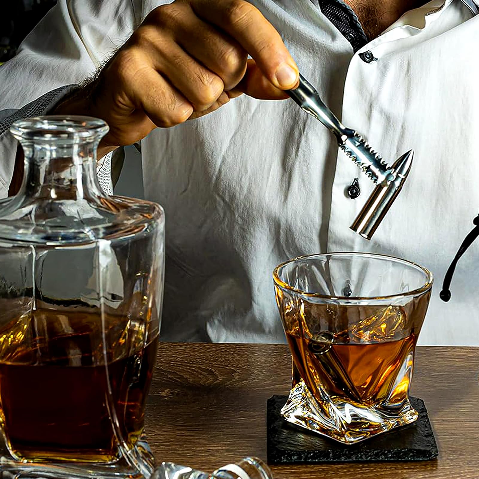 4 Cubetti Ghiaccio Acciaio Inox Riutilizzabili - Per Whisky, Cocktail E Bevande Fredde - Foto 4