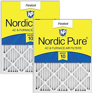 Nordic Pure 16 3/8x21 1/2x1 (Actual Size: 16 3/8 x 21 1/2 x 3/4) Carrier Replacement MERV 10 Air Filters 2 Pack