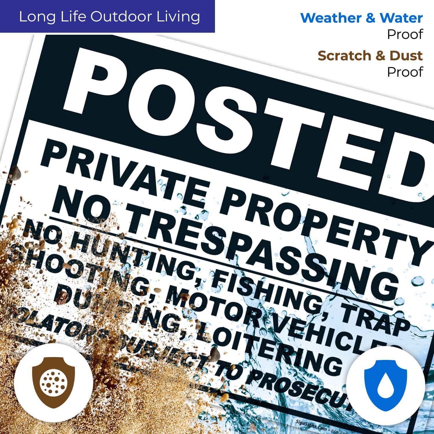 Buy 1 get 1 🔥 Private Property Sign, No Trespassing Sign, 10x7 Rust Free Aluminum, Weather/Fade Resistant, Easy Mounting, Indoor/Outdoor Use, Made in USA by Sigo Signs