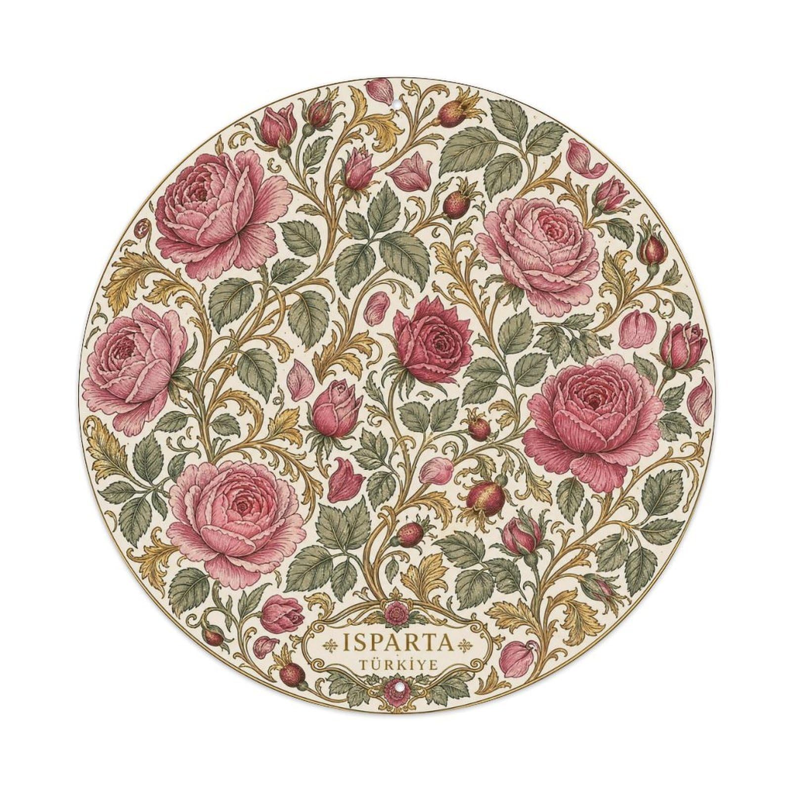 Isparta Rose Turkish Heritage Botanical Floral Metal Tin Sign