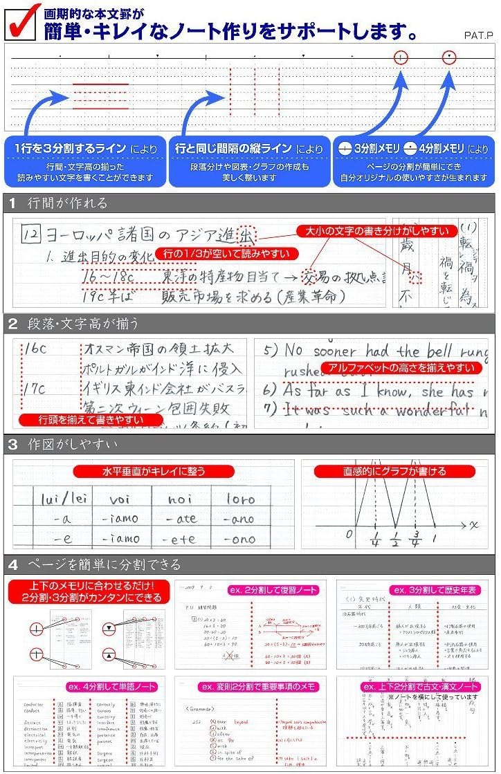 Nakabayashi NO-A404A-3P Logical Air Lightweight Notebook, A4, A-Ruled, Pack of 3