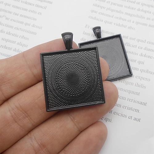 Miniatura 5 de WAY DENG Bandeja de bisel en blanco con revestimiento de electroforesis, base negra, marco de fotos cuadrado de 0.984 in, bandejas colgantes para