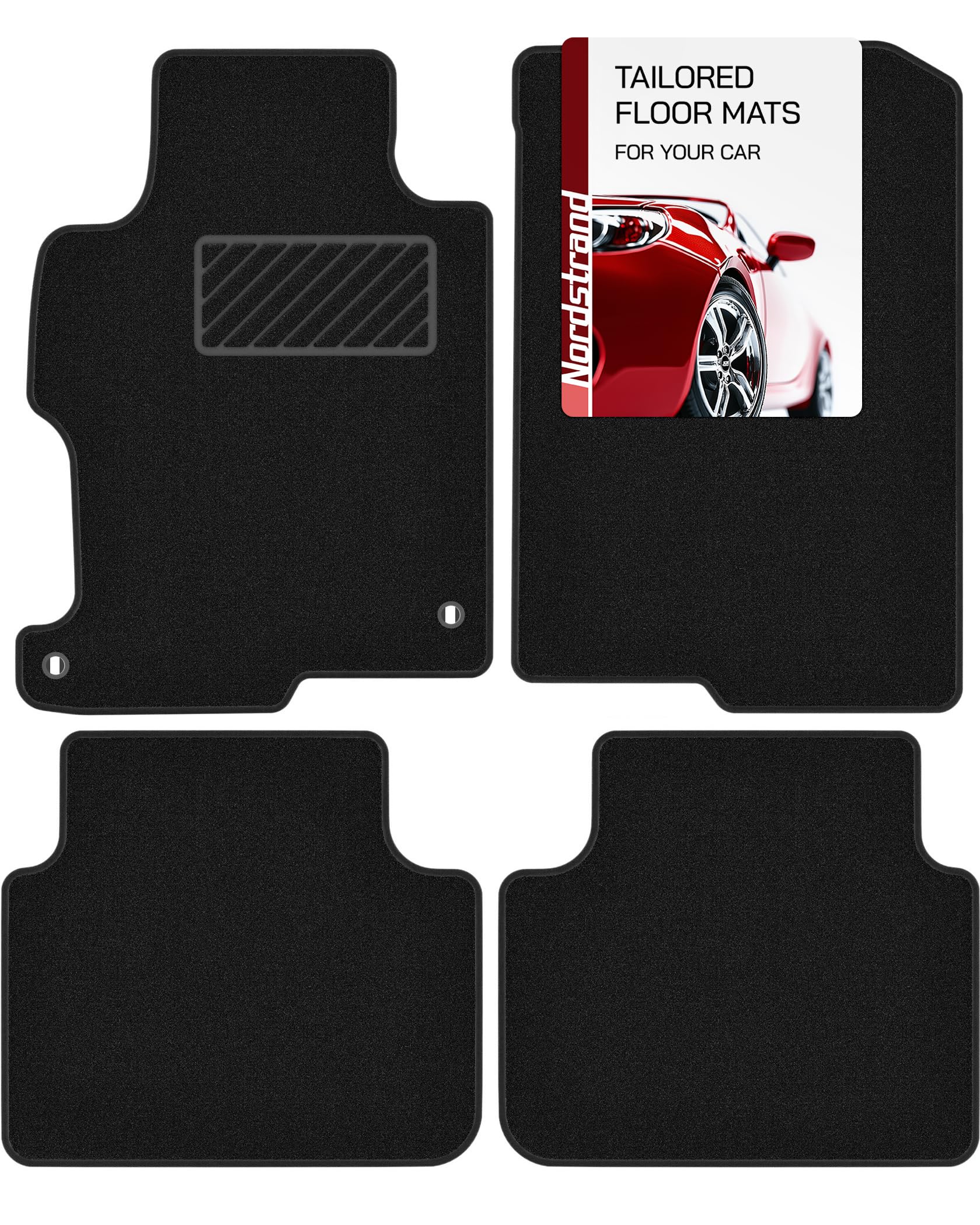 Floor Mats for Honda Accord 2013 2014 2015 2016 2017 Sedan - Tailored 3D Fit - Front & Rear Set of 4 - Waterproof Anti-Slip Back - 30oz Carpet Mat Heavy Duty - All Weather Car Liner Floormats