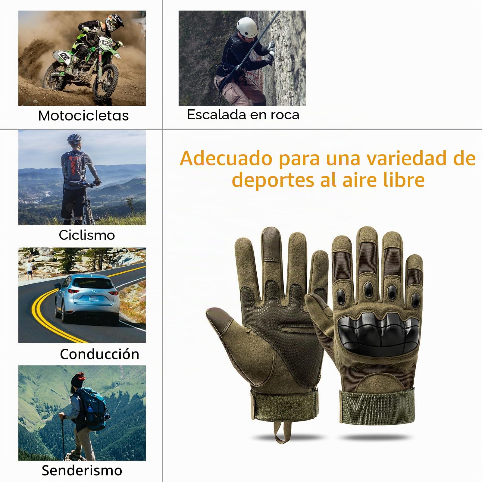 HUNTVP Militar Guantes Pantalla Táctil Tactico Moto Bicicleta para Deportes al Aire Libre Ciclismo Acampada Escalada