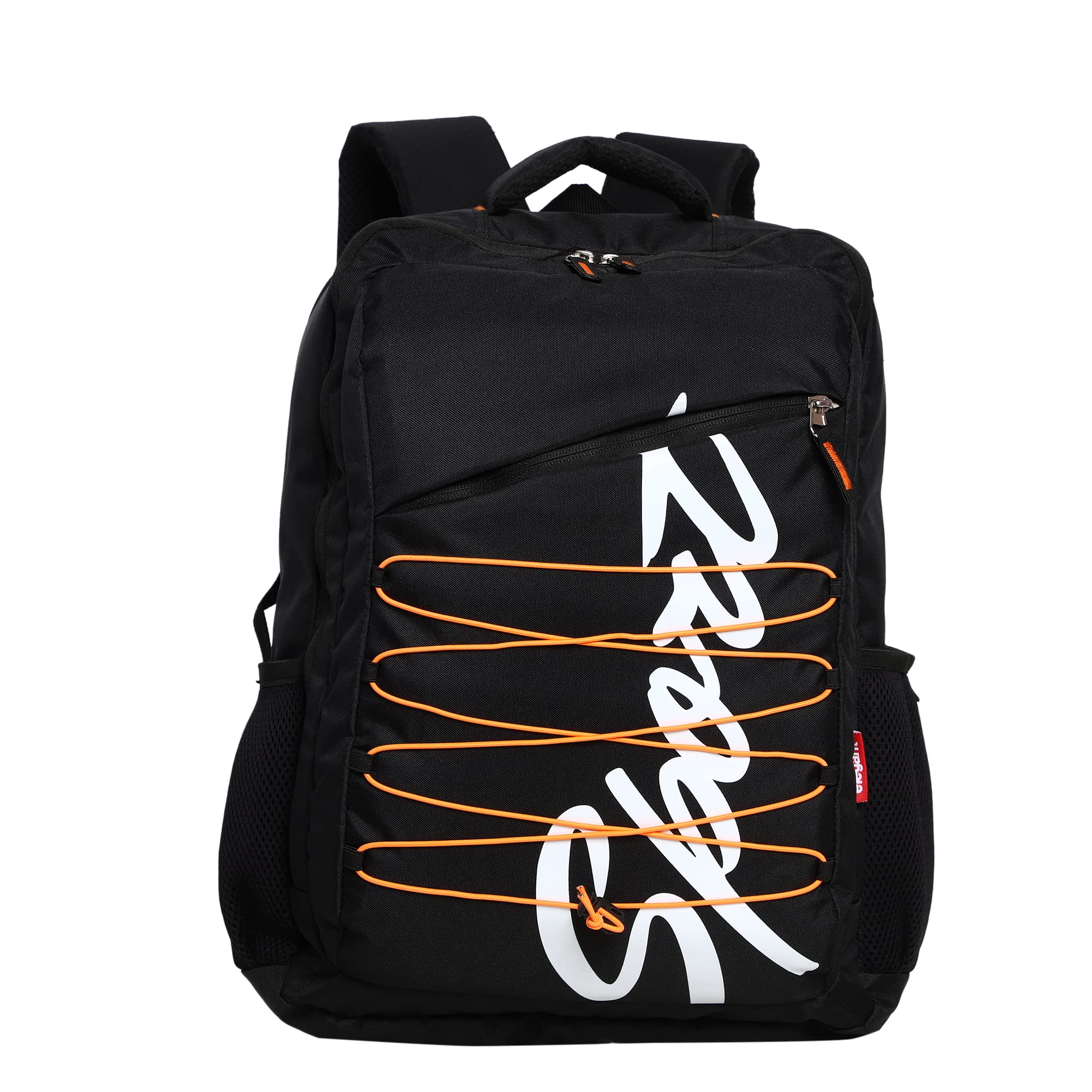 Elegant Sport Leatherette (16 inch 28 L Casual Waterproof Laptop Backpack/Office Bag/School Bag/College Bag/Business Bag/Unisex Travel Backpack (Square Black/Orange)) (B0C4PM7NC9) Amazon Price History, Amazon Price Tracker