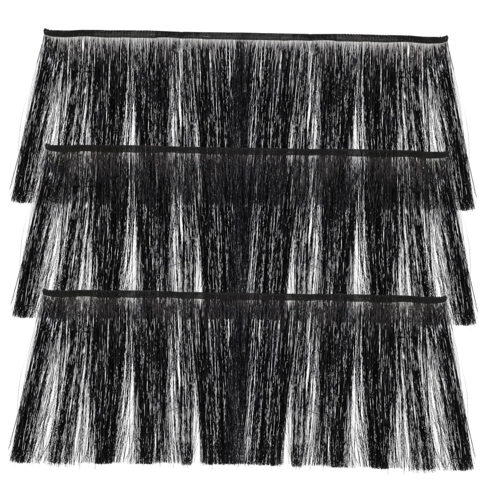 Dekorative Fransenborte aus Pet Kunststoff 20cm Schwarz für Bastelarbeiten