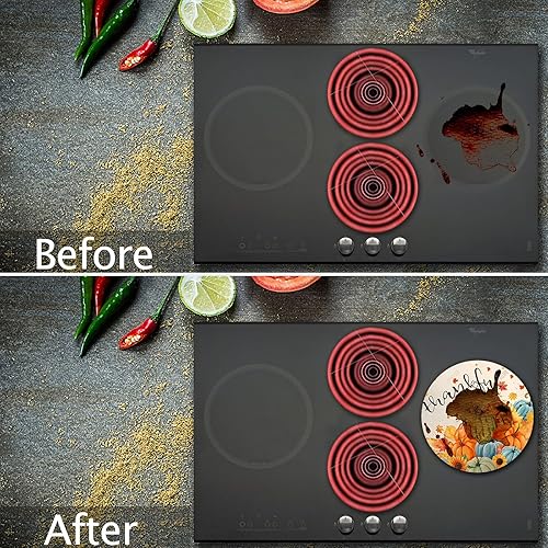 Miniatura 4 de Tucocoo Thankful - Fundas para quemador de estufa eléctrica, 4 piezas de decoración de otoño, fundas redondas para quemador de estufa de 8 y 10