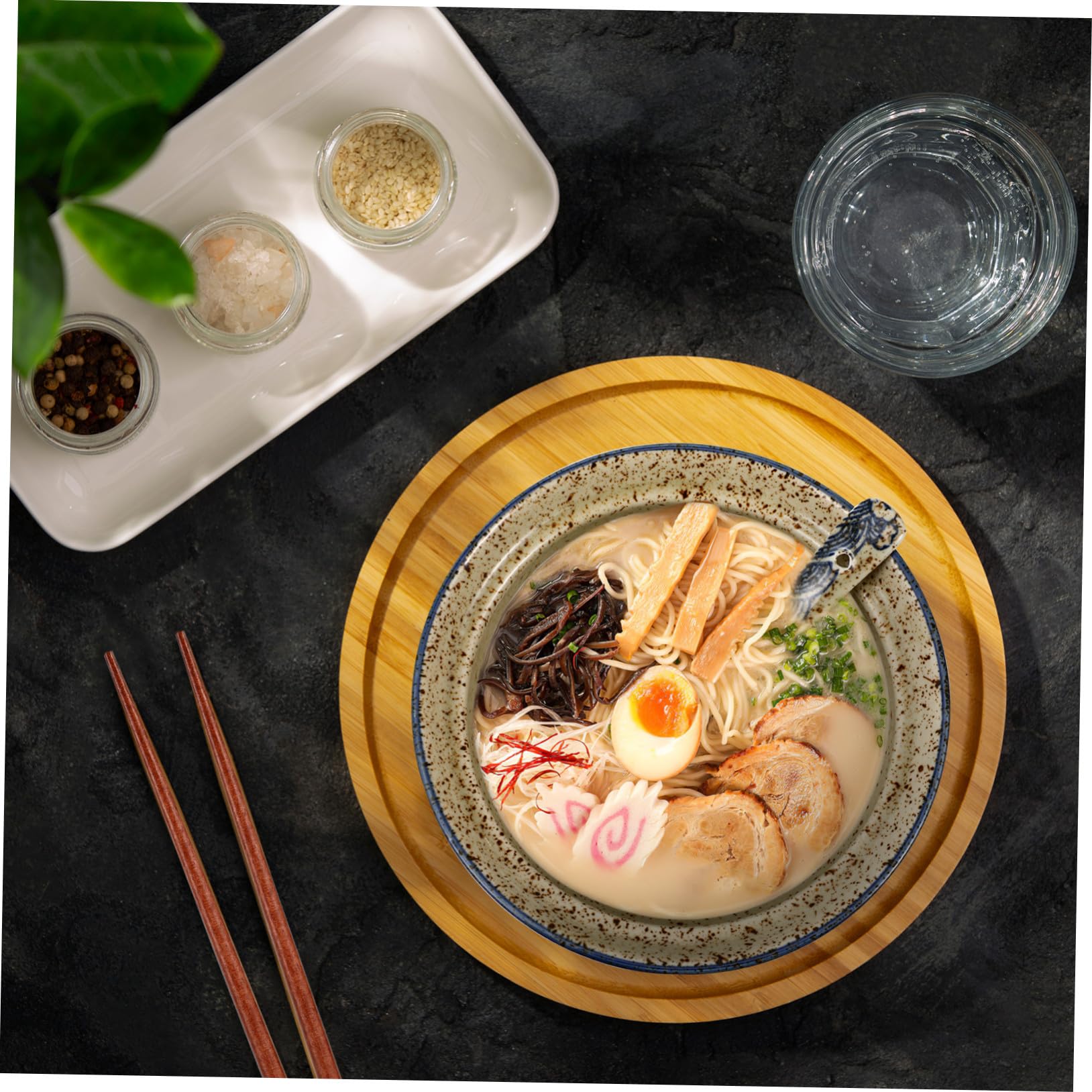 STOBAZA Keramik-ramen-schüssel-set Mit Deckel, Essstäbchen Und Löffel Für Suppen Und Nudelgerichte, Großes Fassungsvermögen, Wärmespeichernd, Kompaktes Tischgeschirr-set