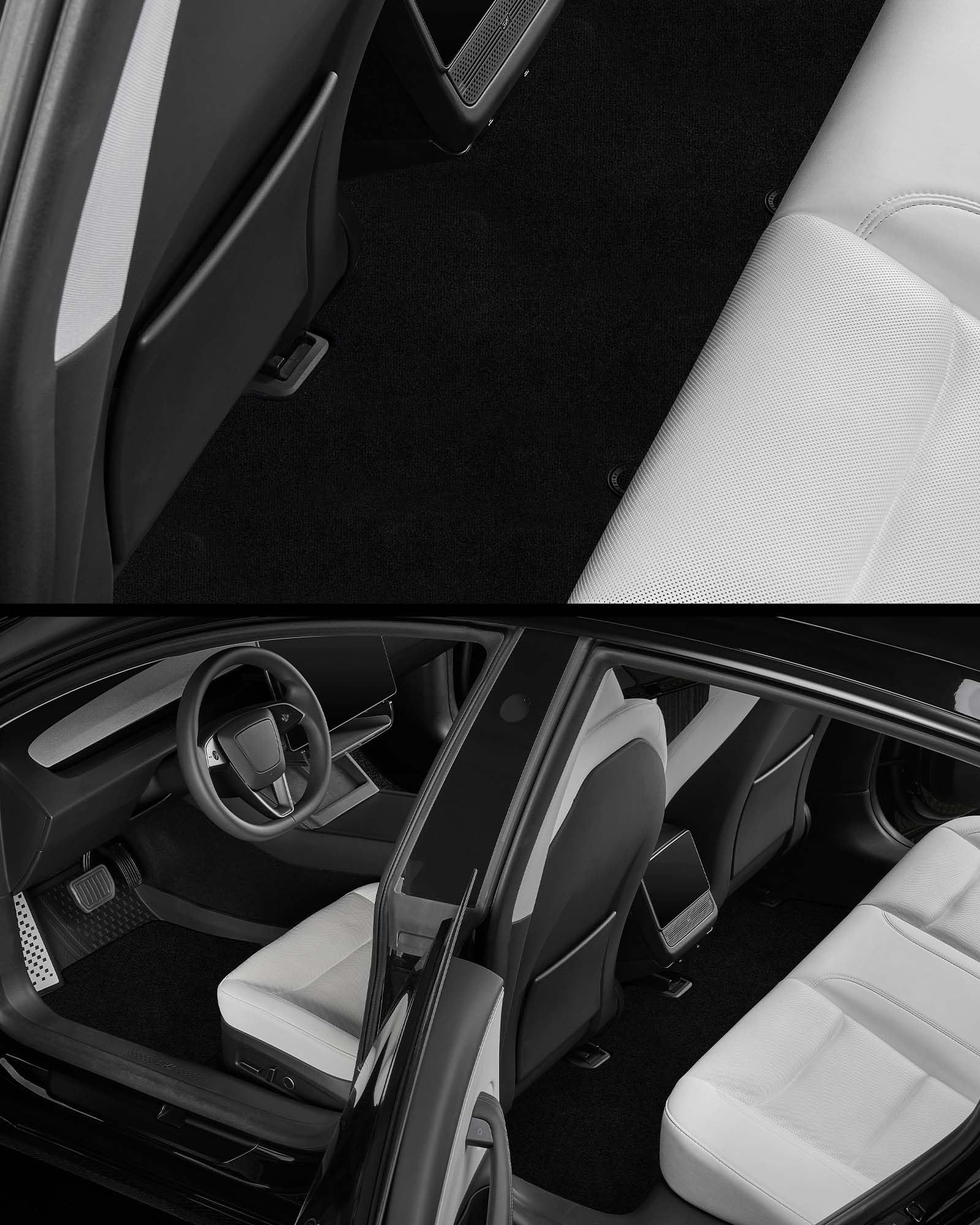 3W Thorex™ - Juego de alfombrillas antideslizantes para maletero y maletero de coche (8 piezas, para Tesla Model 3 Highland 2024-2026)