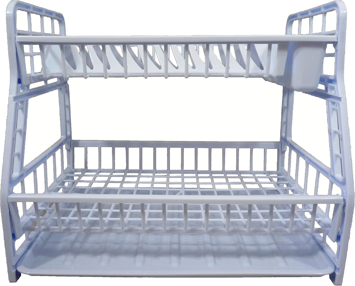 Hobby Life Durable White Plastic 2 Tier Dish Cutlery Drainer Rack by Hobby Life