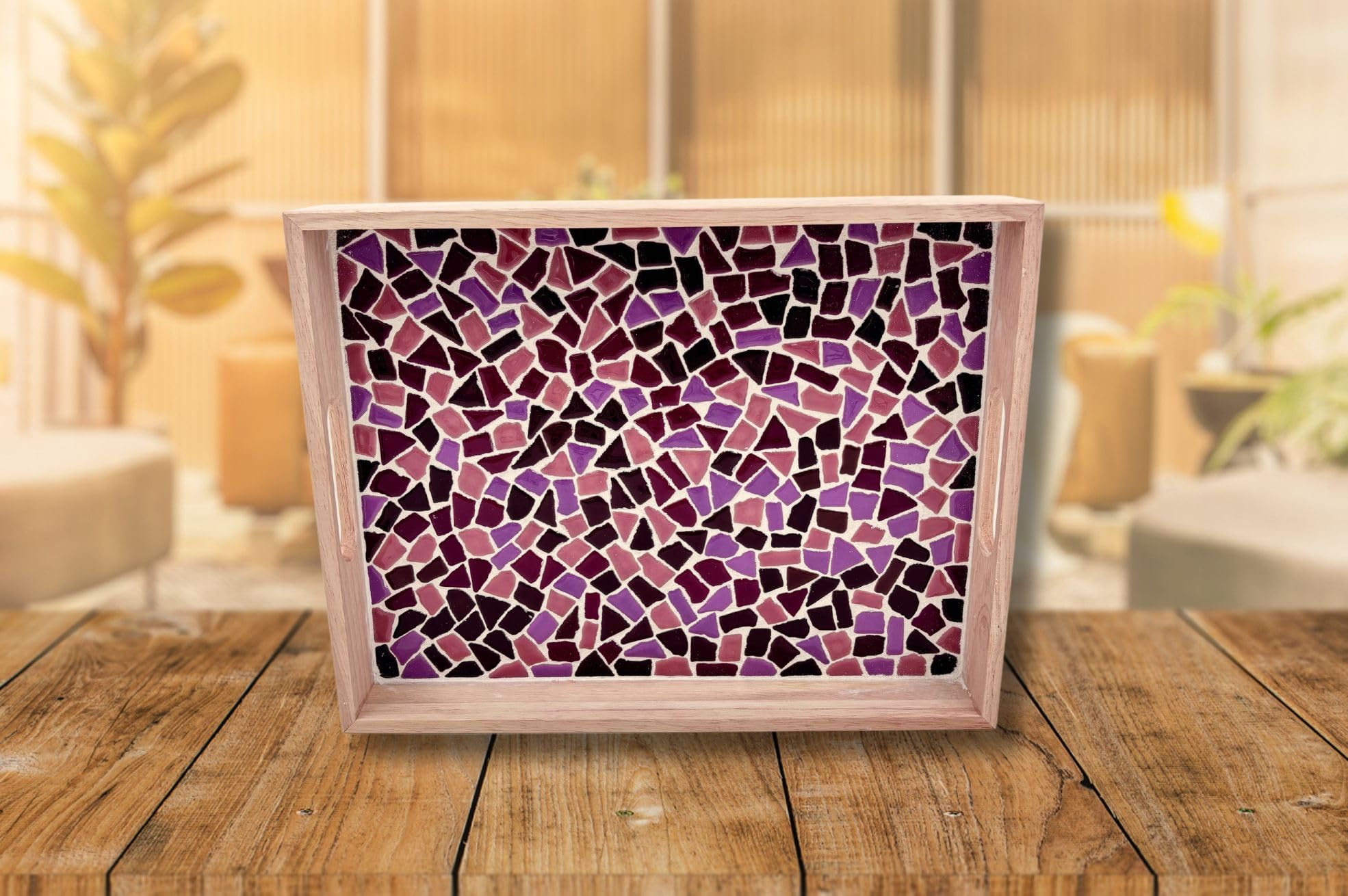 Little Creations Mosaik-Tablett Rosa | DIY Bastelset für Erwachsene | Gestalte Dein eigenes Tablett | 33 x 25 x 5 cm | Nachhaltiges Design | Vielseitige Verwendungsmöglichkeiten