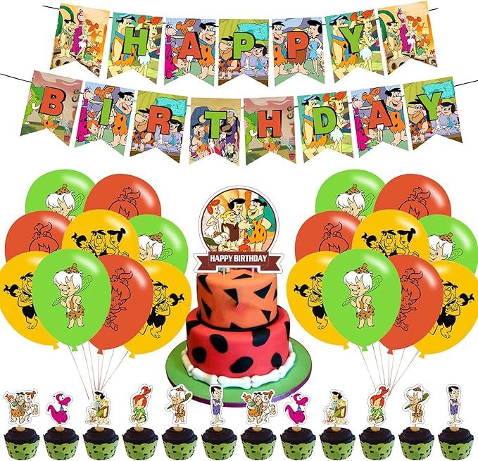 Flints_tones Pebbles Bambam Backdrop for Birthday Party