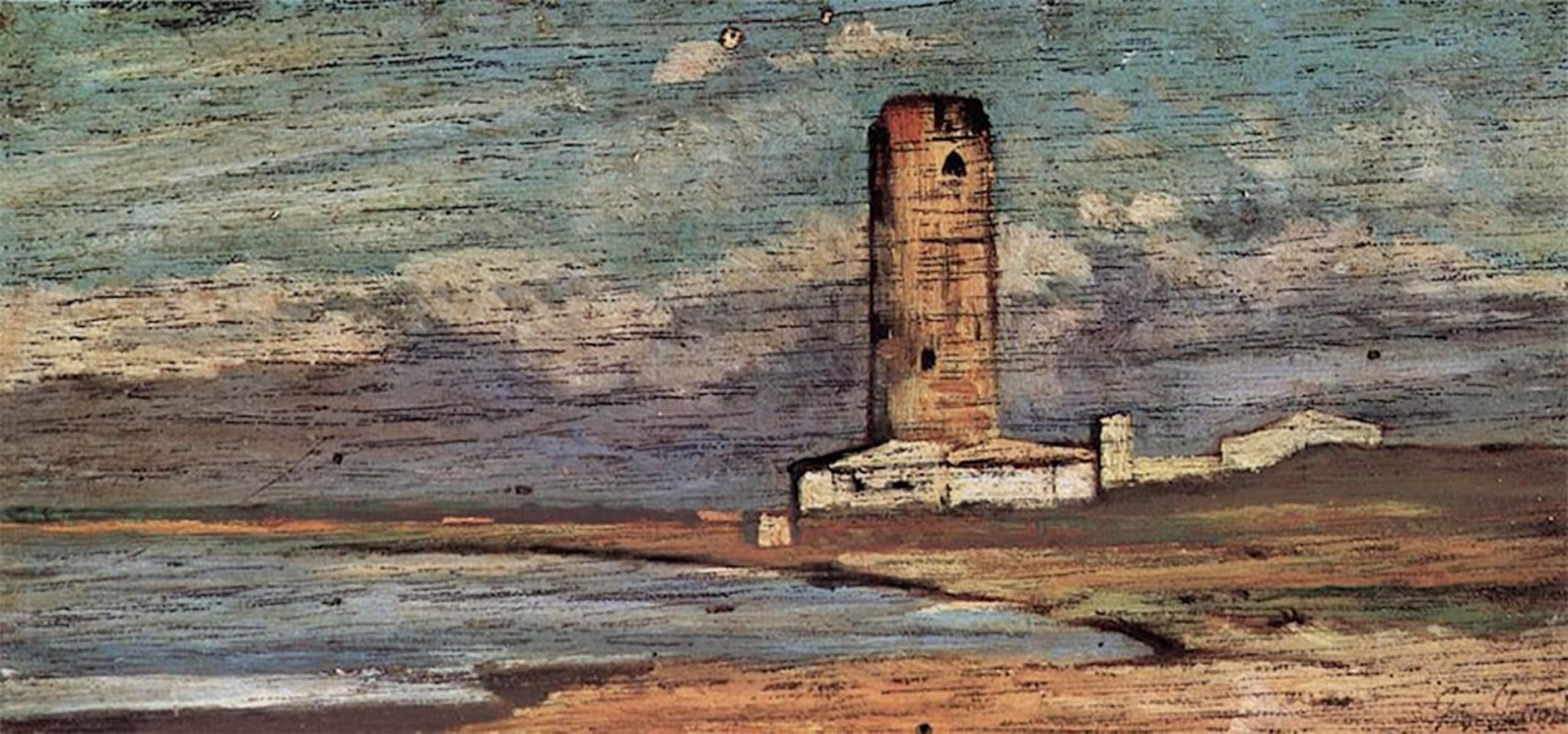 RZHRHJES Abstract Painting Poster Art Print Canvas Print Poster the Tower of Magnale by Famous Artist Landscape Canvas Painting for Office Decor 60x90cm