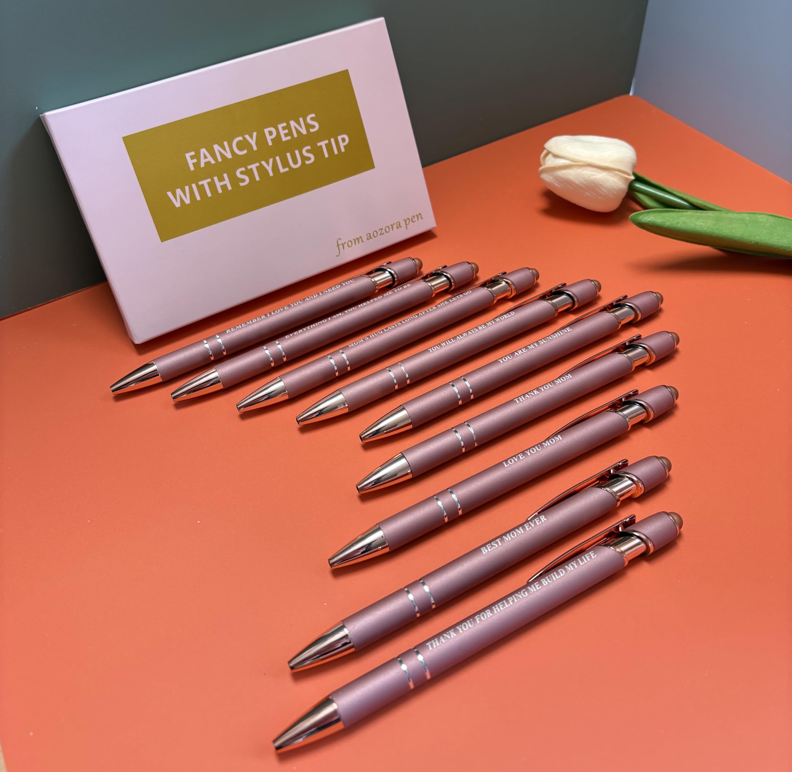 Aozora 9 Pack Ballpoint Pens Smooth Writing 2-in-1 Stylus Retractable Ballpoint Pen with Stylus tip Office Decor Metal — view 4