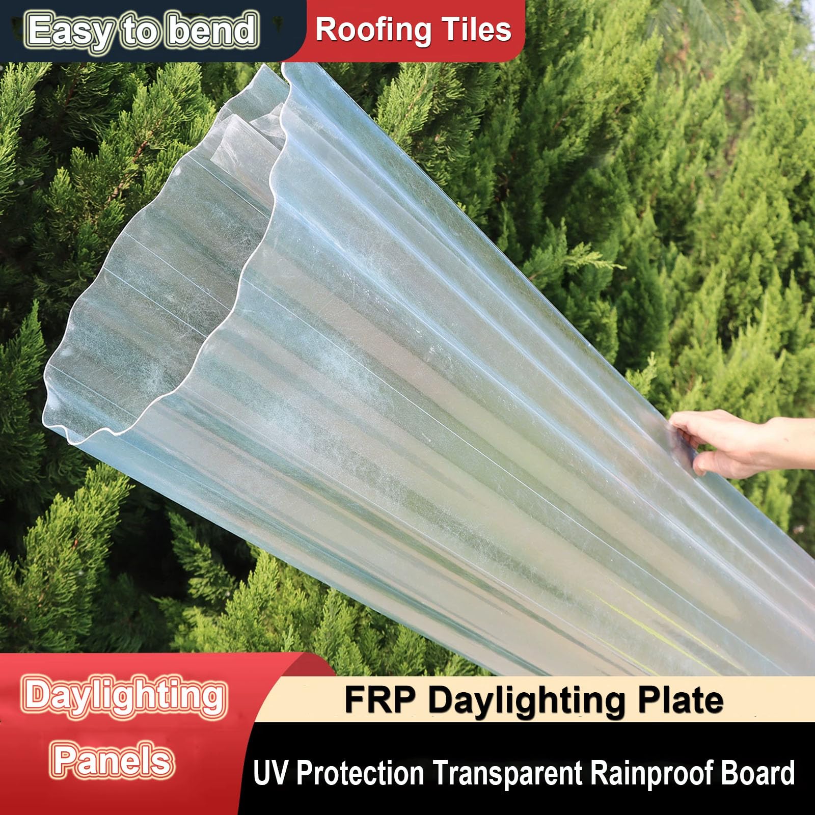 1mm Feuille De Toit Transparente,2/4/5/8/10/13/15/20pcs Panneaux De Toiture Protection UV,Panneaux D'éclairage Du Jour En Fibre De Verre,Panneau Anti-Pluie Isolant (0.9×1.2m,2pcs)