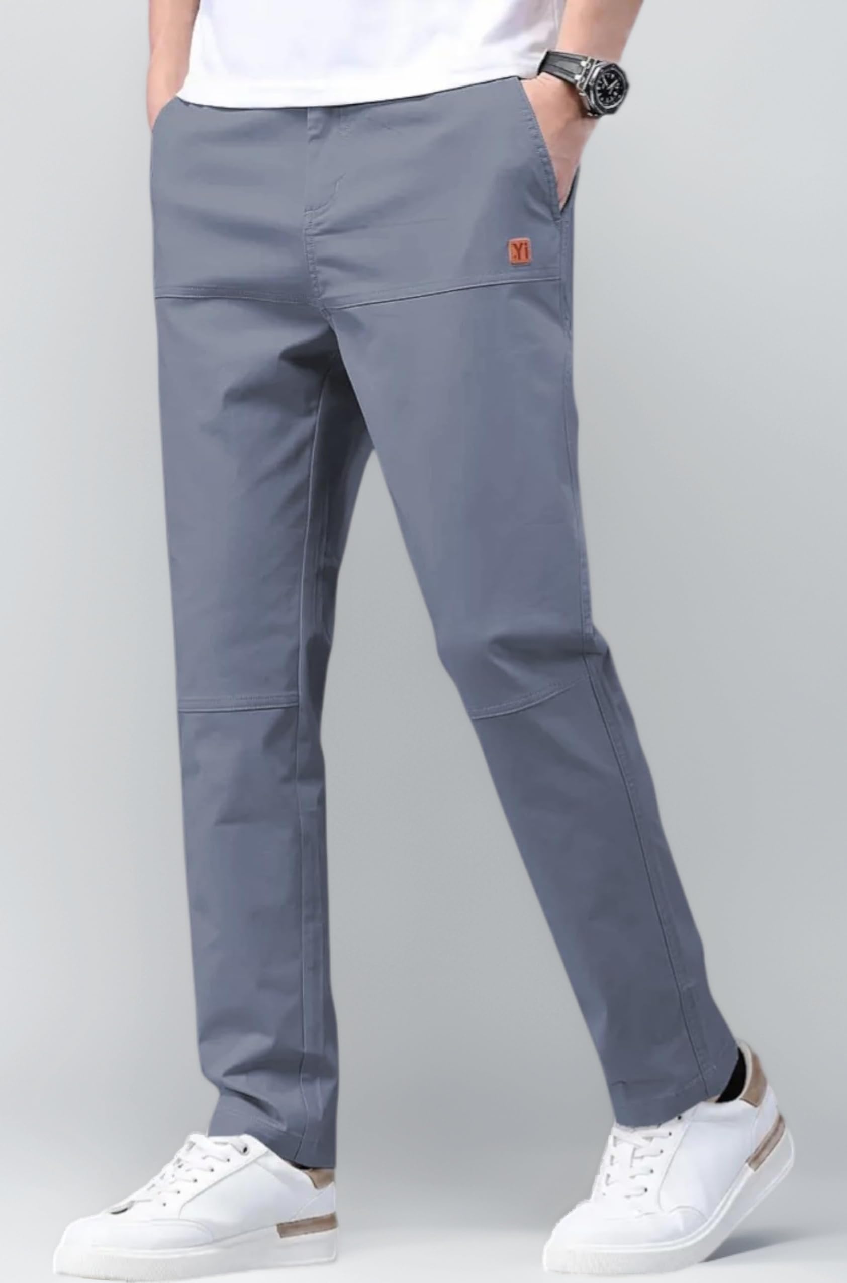 Men's Slim Fit Cotton Pants – Casual Trousers with Functional Pockets | Breathable, Wrinkle-Free | Office, Travel Comfortable, All-Day Wear | GPANT-1-$