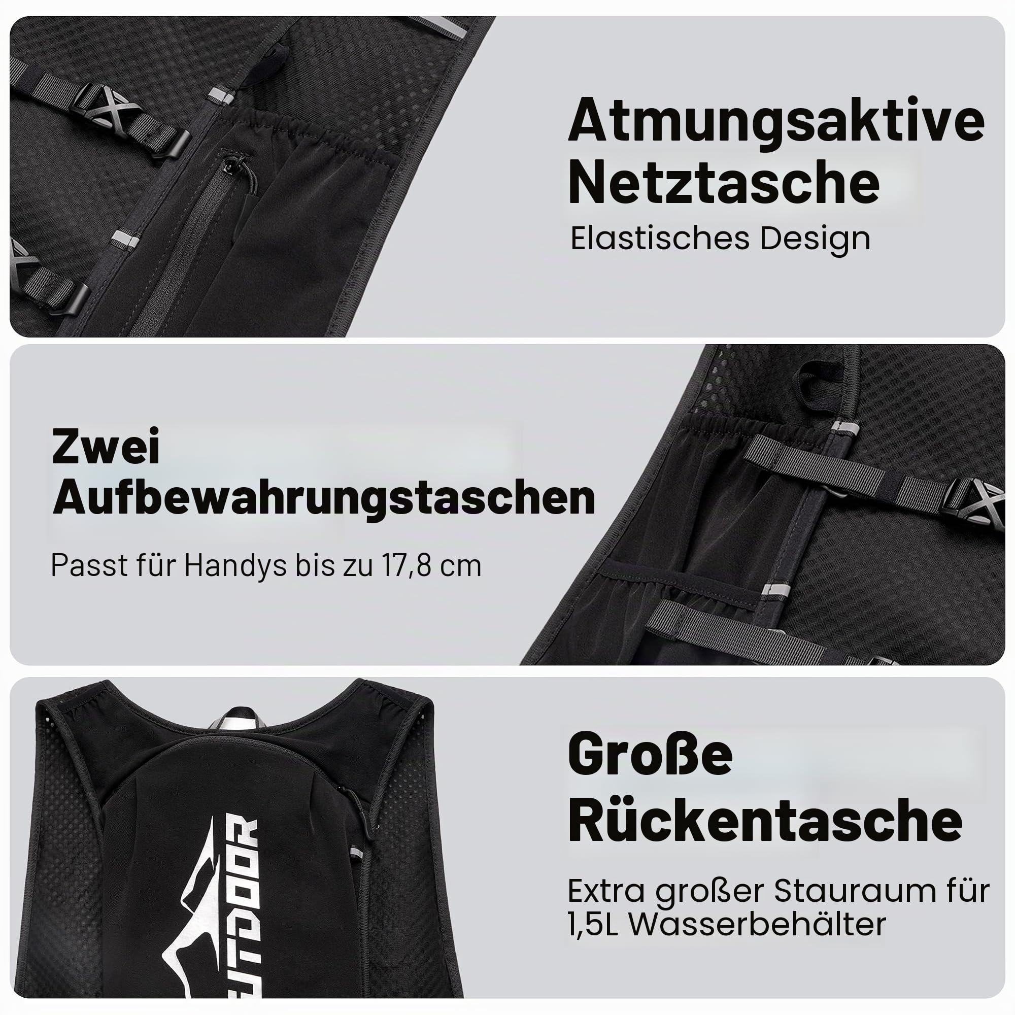 Hioutdoor Laufweste für Damen und Herren, 1500 ml