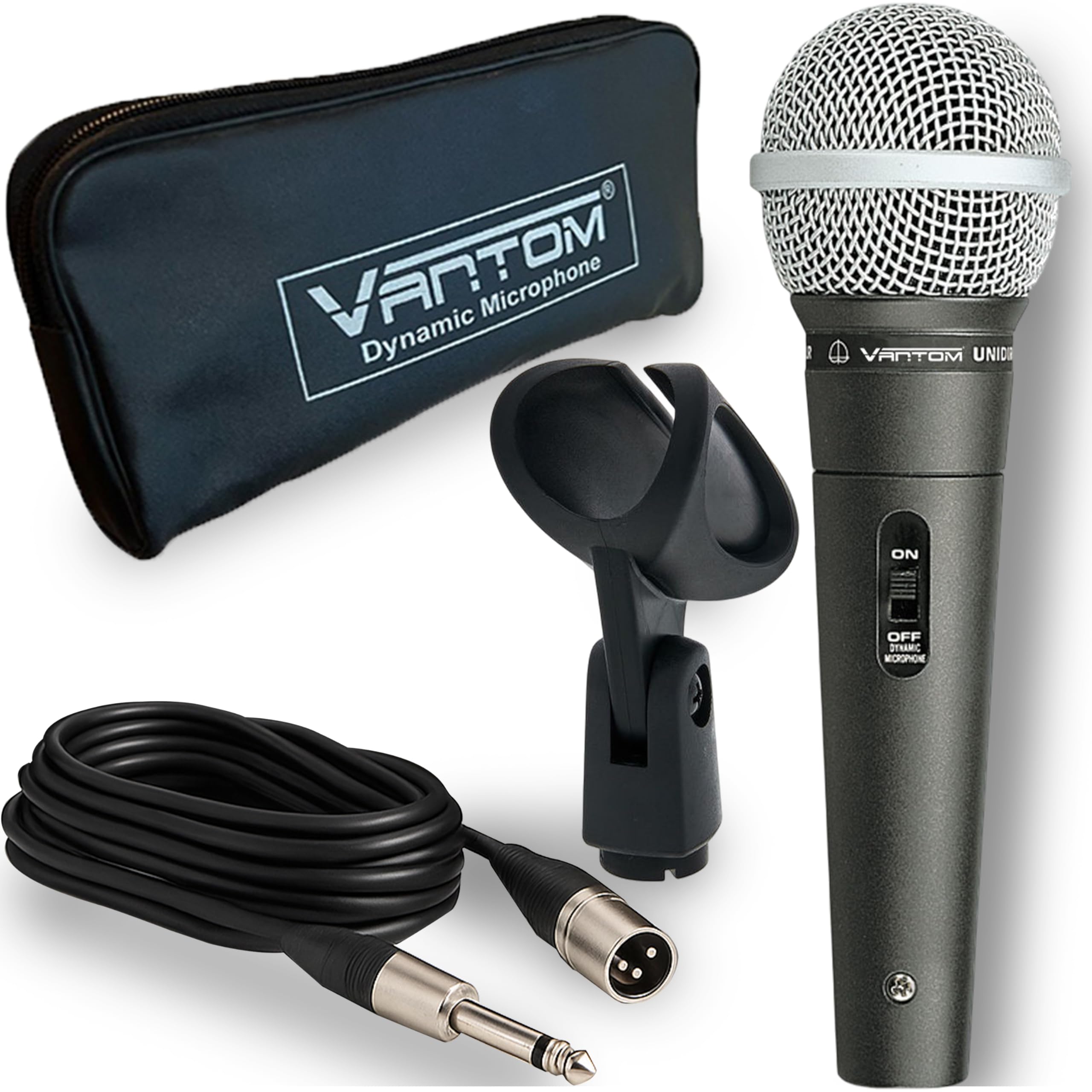 Vantom Studio Quality Dynamic Microphone with 6m XLR Cable, Mic