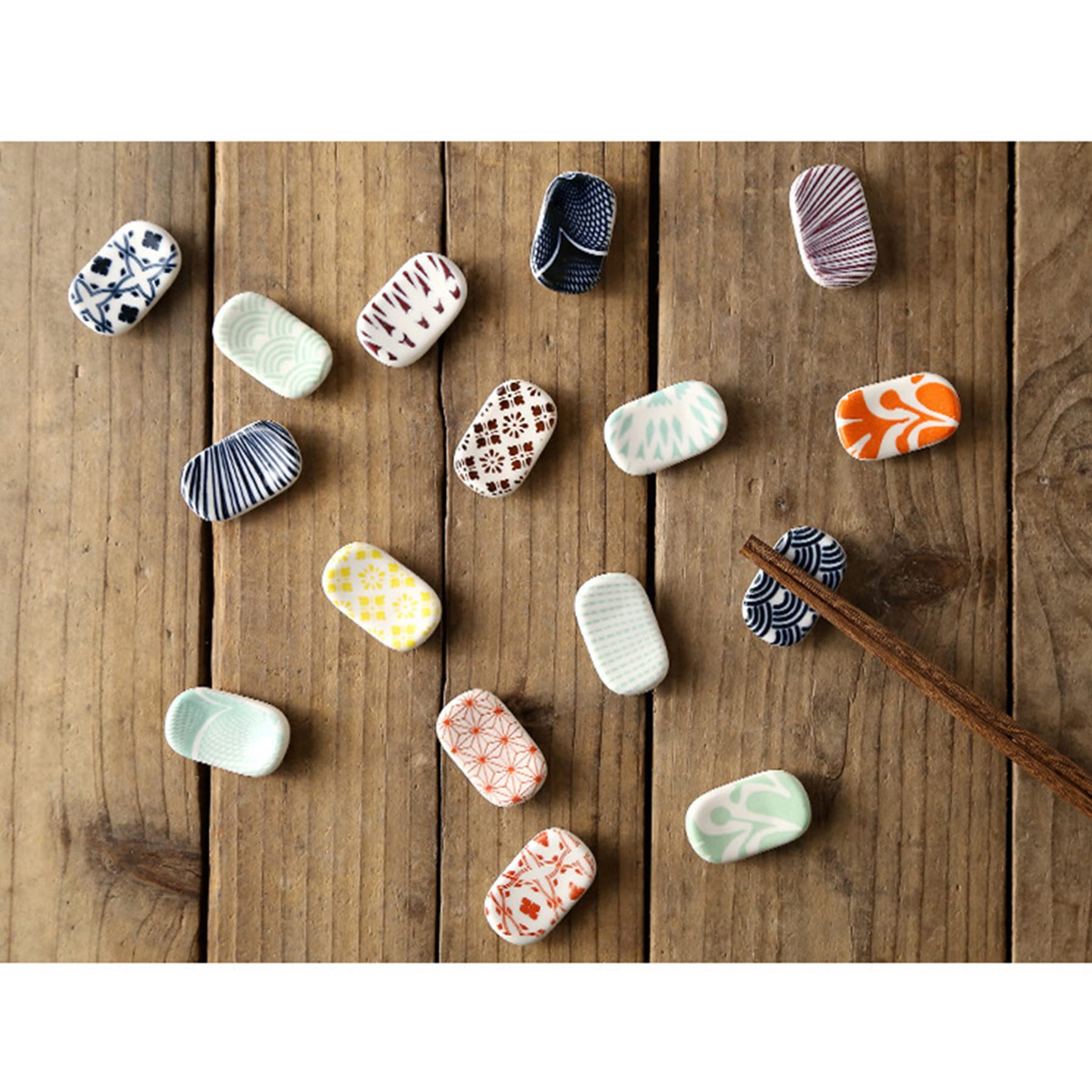 Palillos De Cerámica Soporte, Palillos Descansa En Cerámica Reutilizables Palillos Titular Resto Set Clásico Estilo para Cuchillo Tenedor Cuchara Sushi Palillos Resto (13 Piezas)