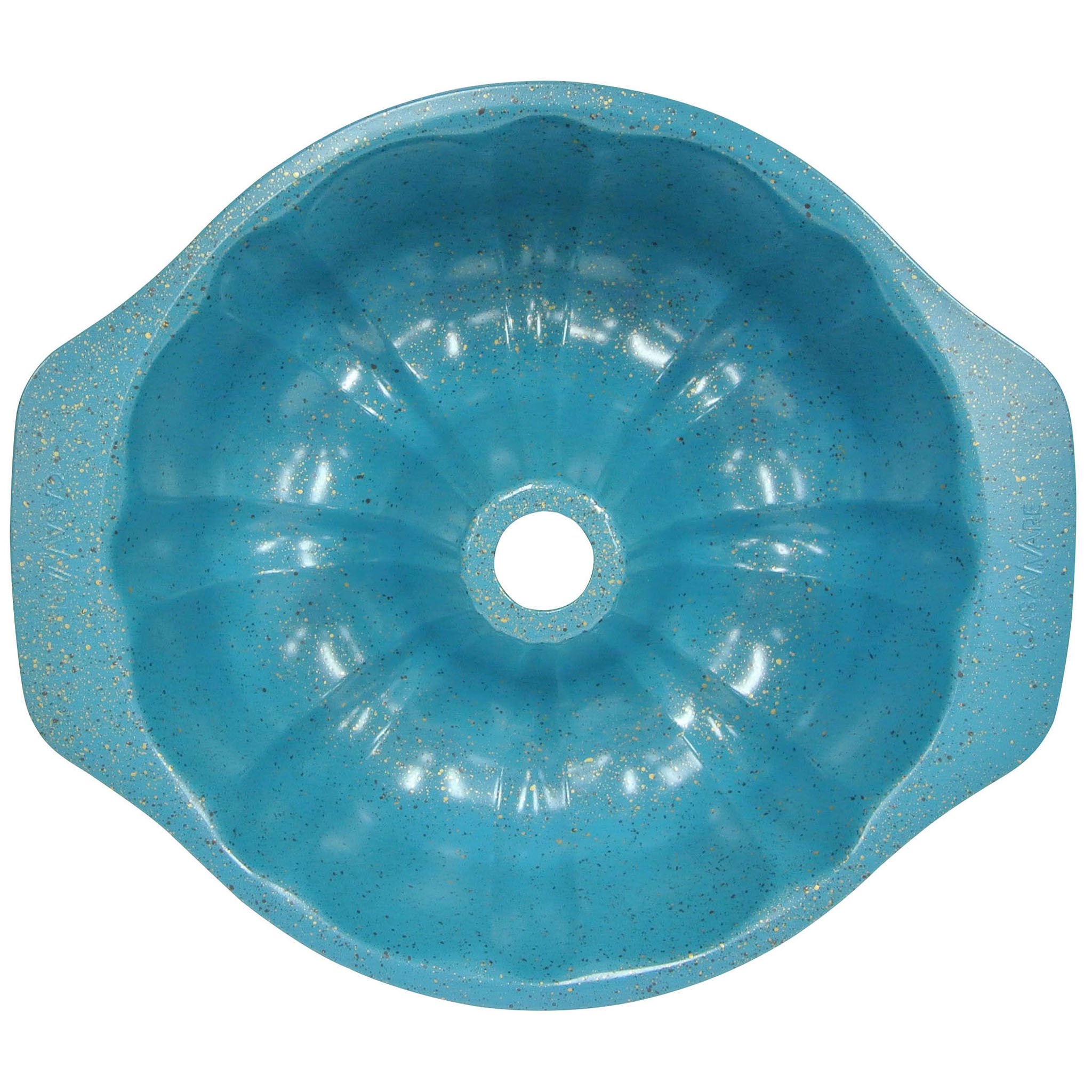 casaWare Karbowana forma do ciasta 24 cm (10 filiżanek) powlekana ceramiką nieprzywierająca (niebieski granit)