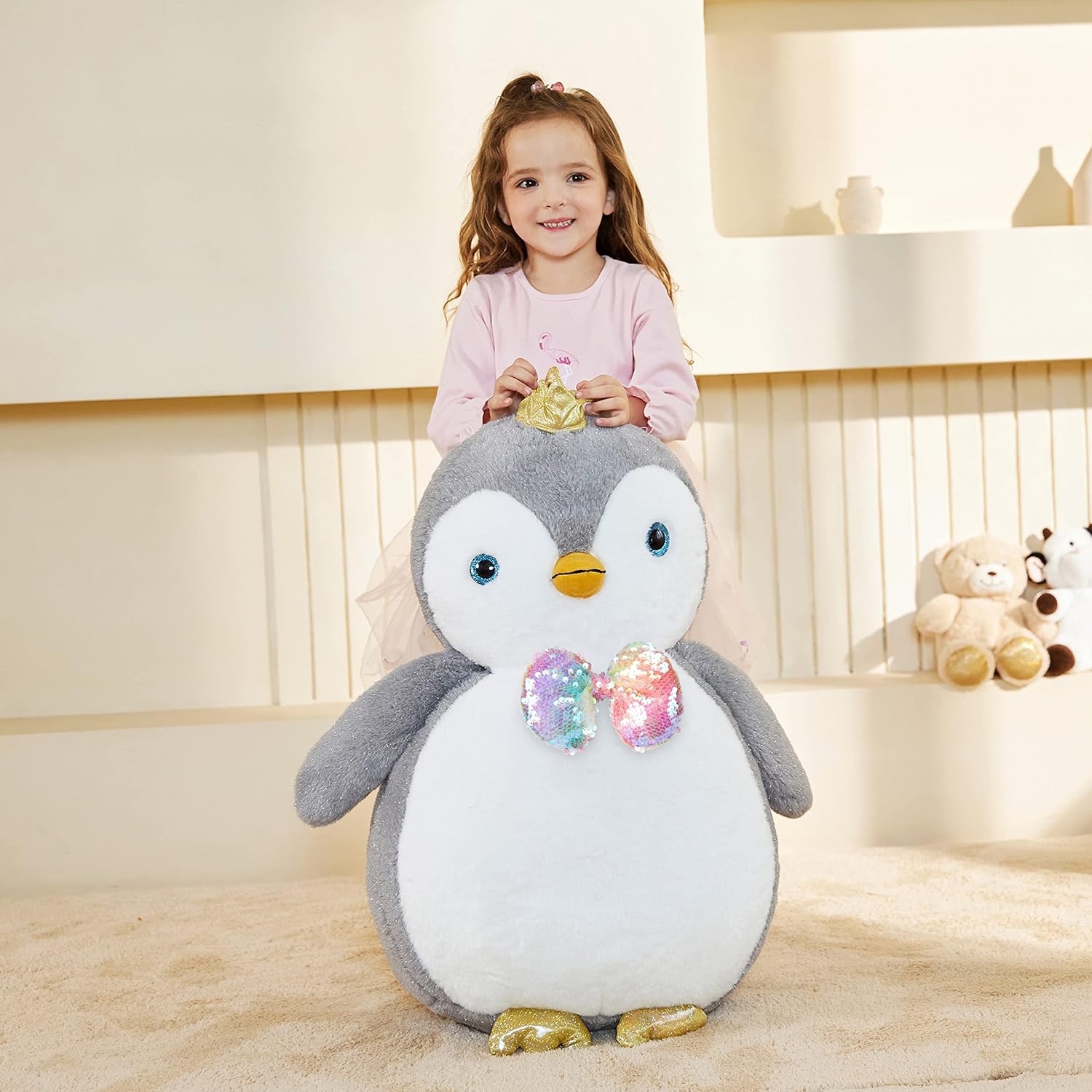 EARTHSOUND Giant Penguin Stuffed Animal Plush Toy,23 inches Large Jumbo Cute Soft Toys,Big Size Plushy Oversized Fat Plushie,Gifts for Kids - Image 2