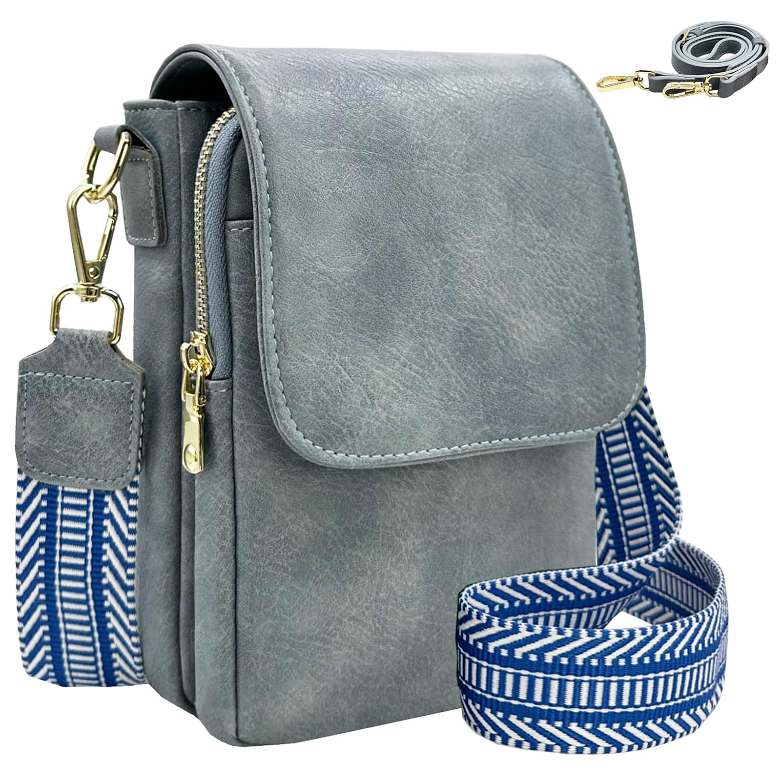 Small Crossbody Purse for Women Trendy Vegan Leather Cell Phone Bags with Card Slots &amp; Adjustable Straps